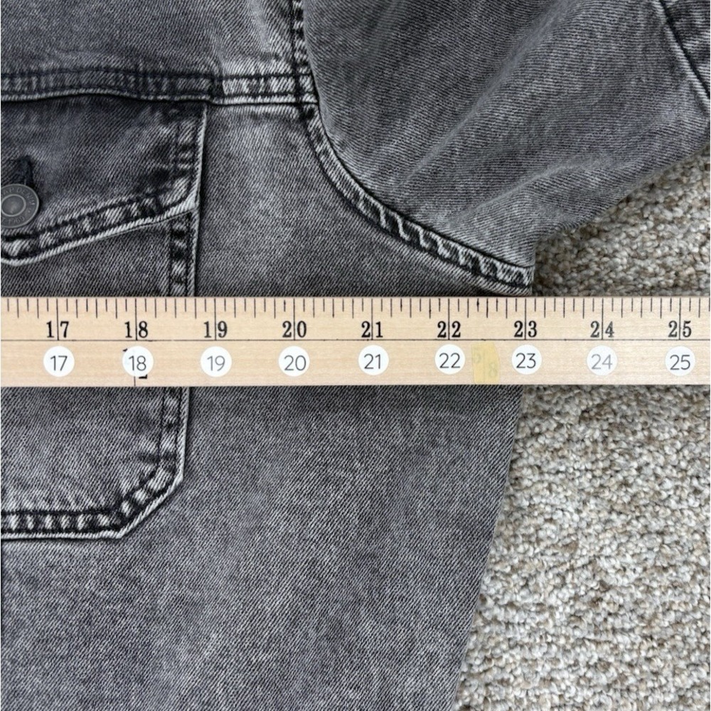 GAP Short Sleeve Denim Jumpsuit Women's Size 16 Tall Gray Black Wash Stretch EUC - Picture 13 of 16